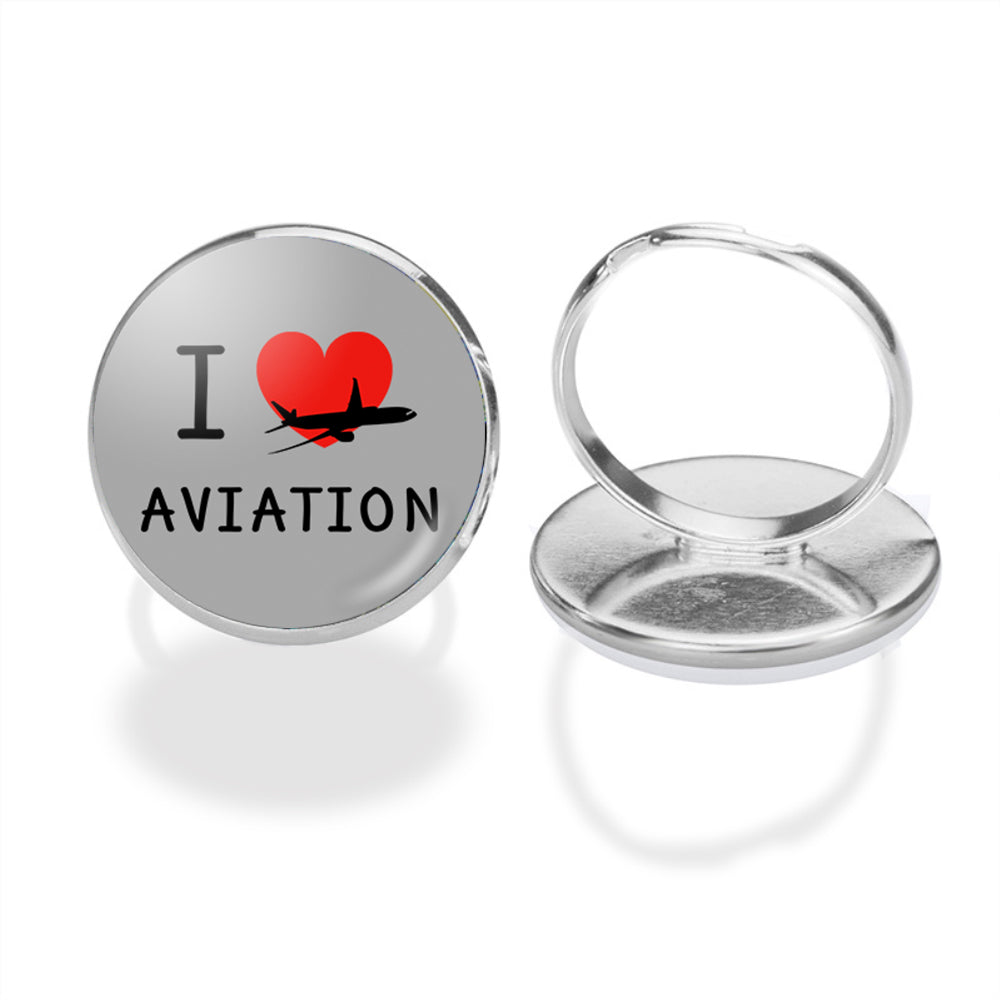 I Love Aviation Designed Rings