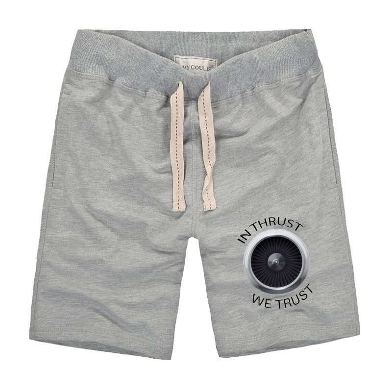 In Thrust We Trust Designed Cotton Shorts