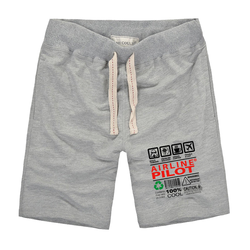 Airline Pilot Label Designed Cotton Shorts