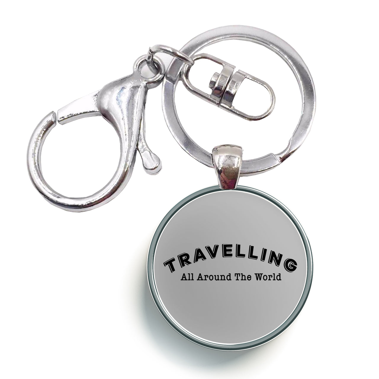 Travelling All Around The World Designed Circle Key Chains