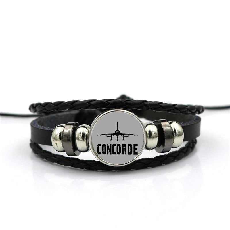 Concorde & Plane Designed Leather Bracelets