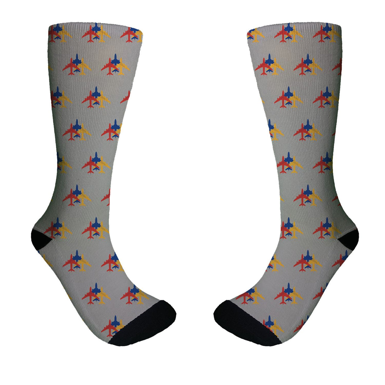 Colourful 3 Airplanes Designed Socks
