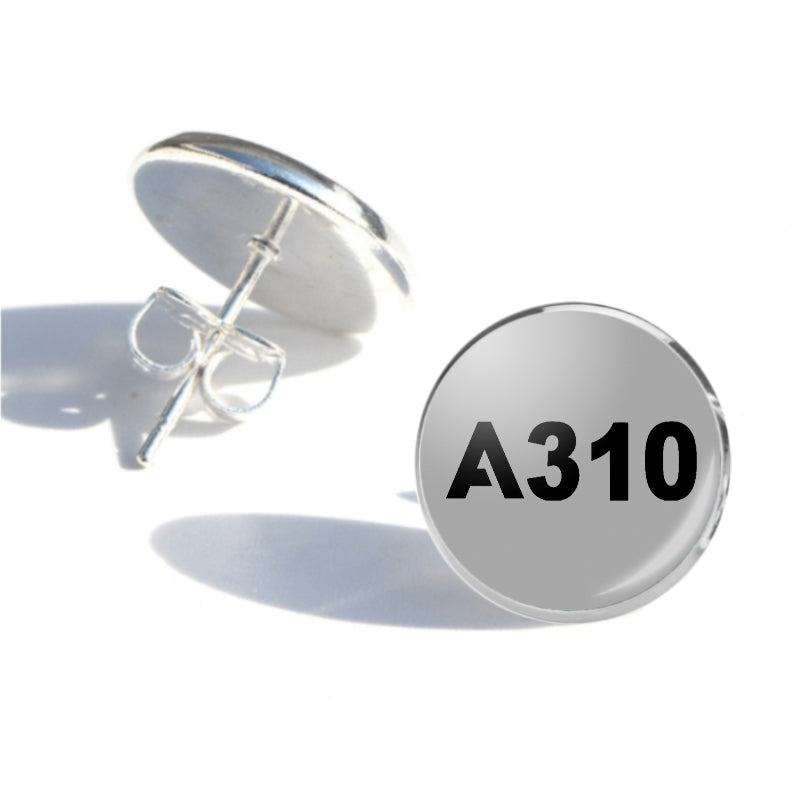 A310 Flat Text Designed Stud Earrings