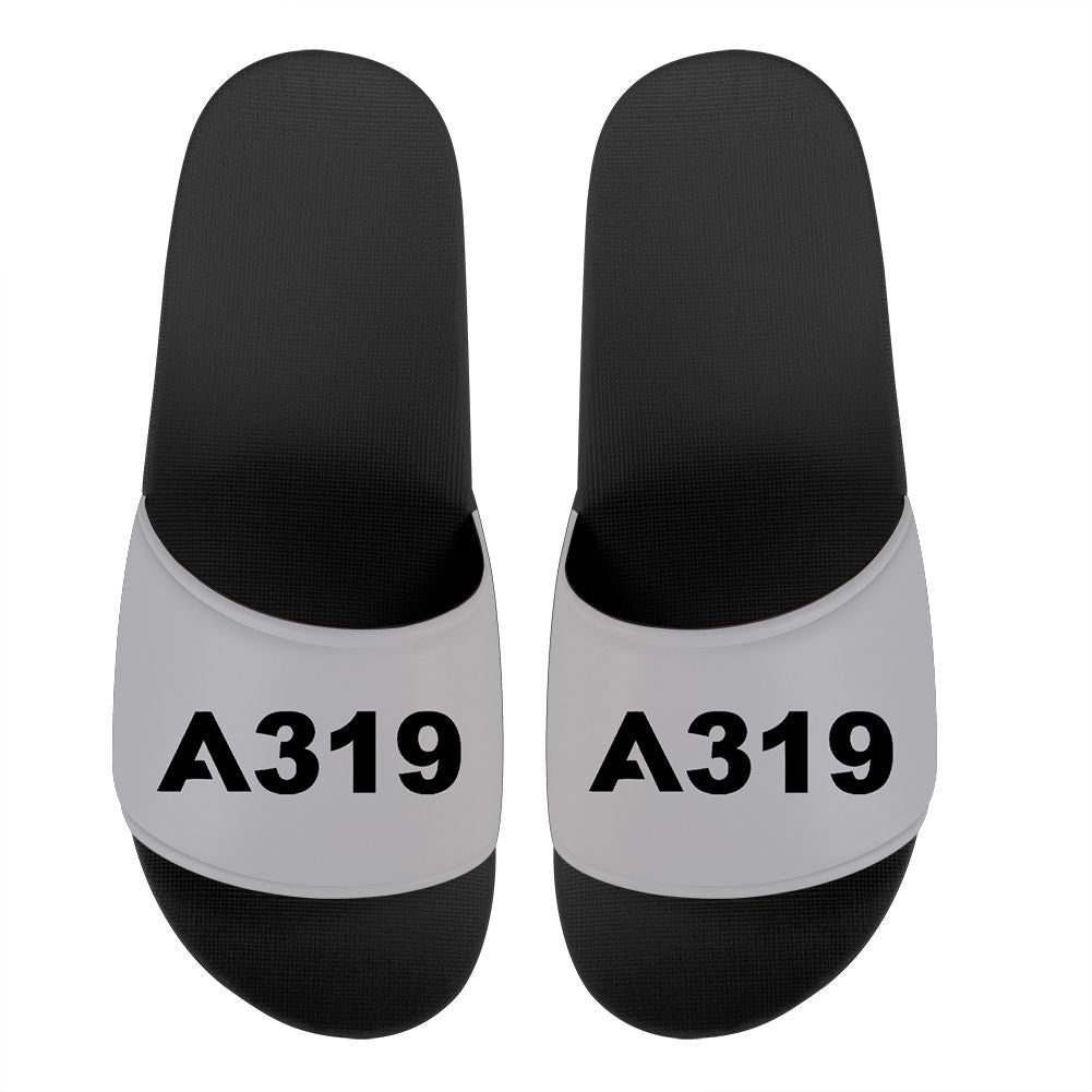 A319 Flat Text Designed Sport Slippers