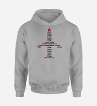 Thumbnail for Airplane Shape Aviation Alphabet Designed Hoodies
