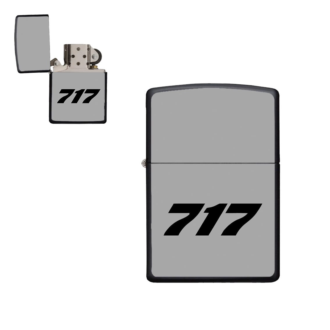 717 Flat Text Designed Metal Lighters