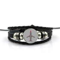 Thumbnail for Airplane Shape Aviation Alphabet Designed Leather Bracelets