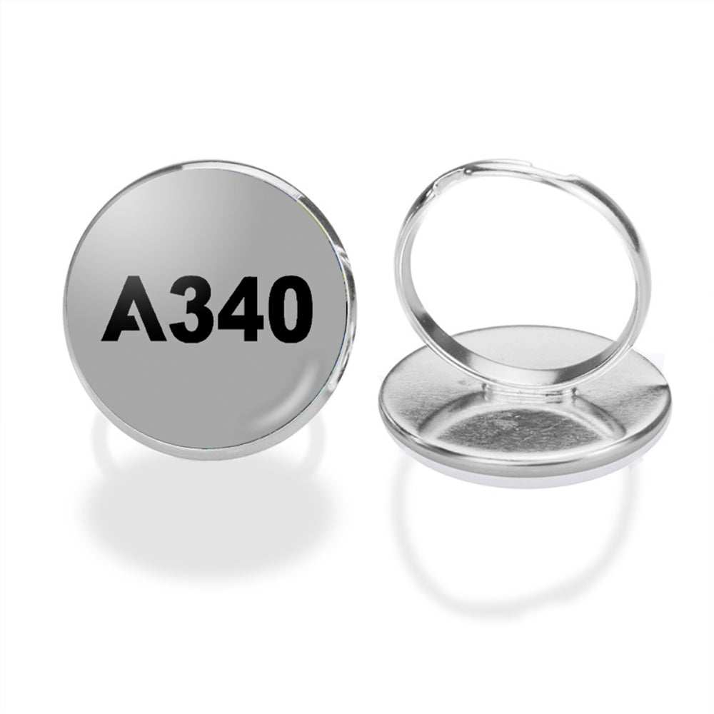 A340 Flat Text Designed Rings