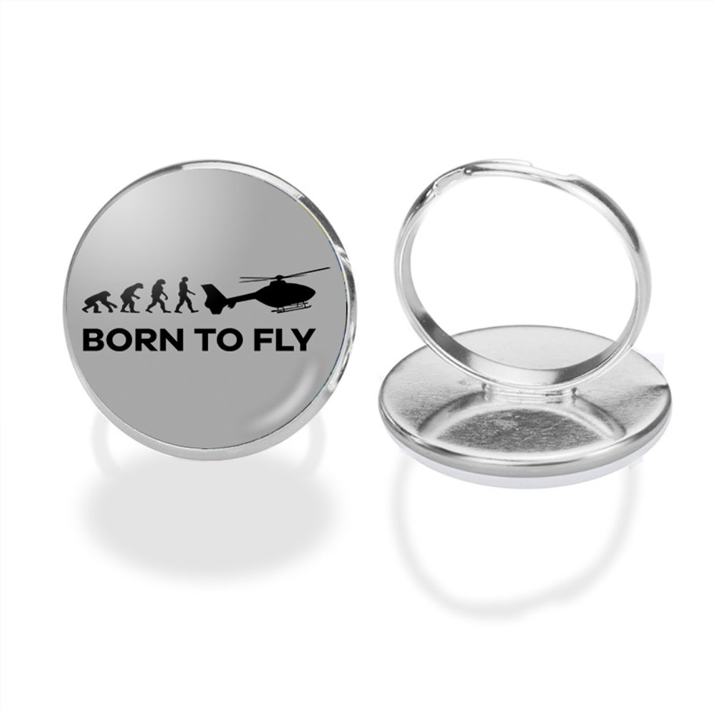 Born To Fly Helicopter Designed Rings