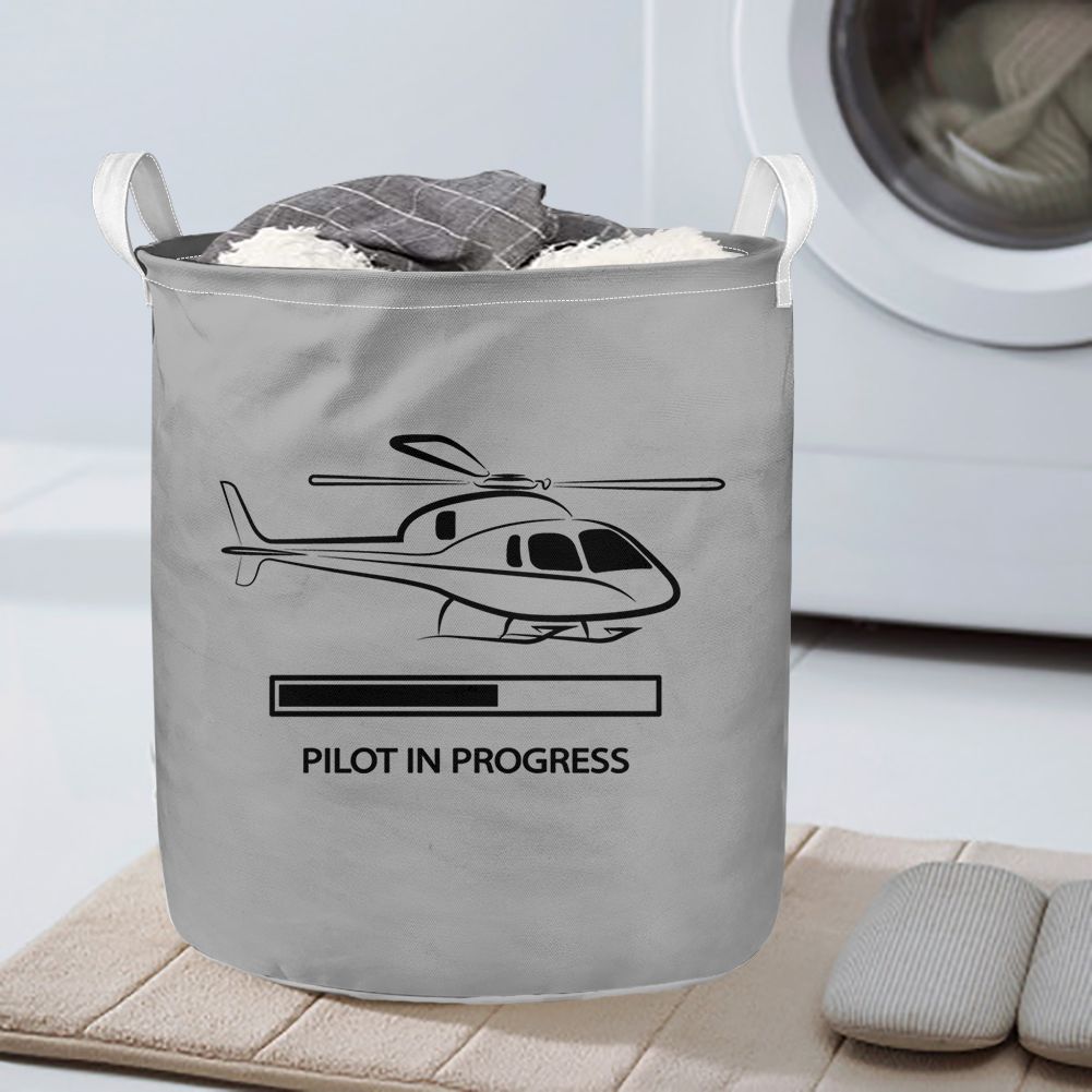 Pilot In Progress (Helicopter) Designed Laundry Baskets
