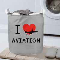 Thumbnail for I Love Aviation Designed Laundry Baskets