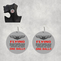 Thumbnail for Flying One Ball Designed Wooden Drop Earrings