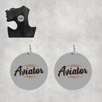 Thumbnail for Aviator - Dont Make Me Walk Designed Wooden Drop Earrings