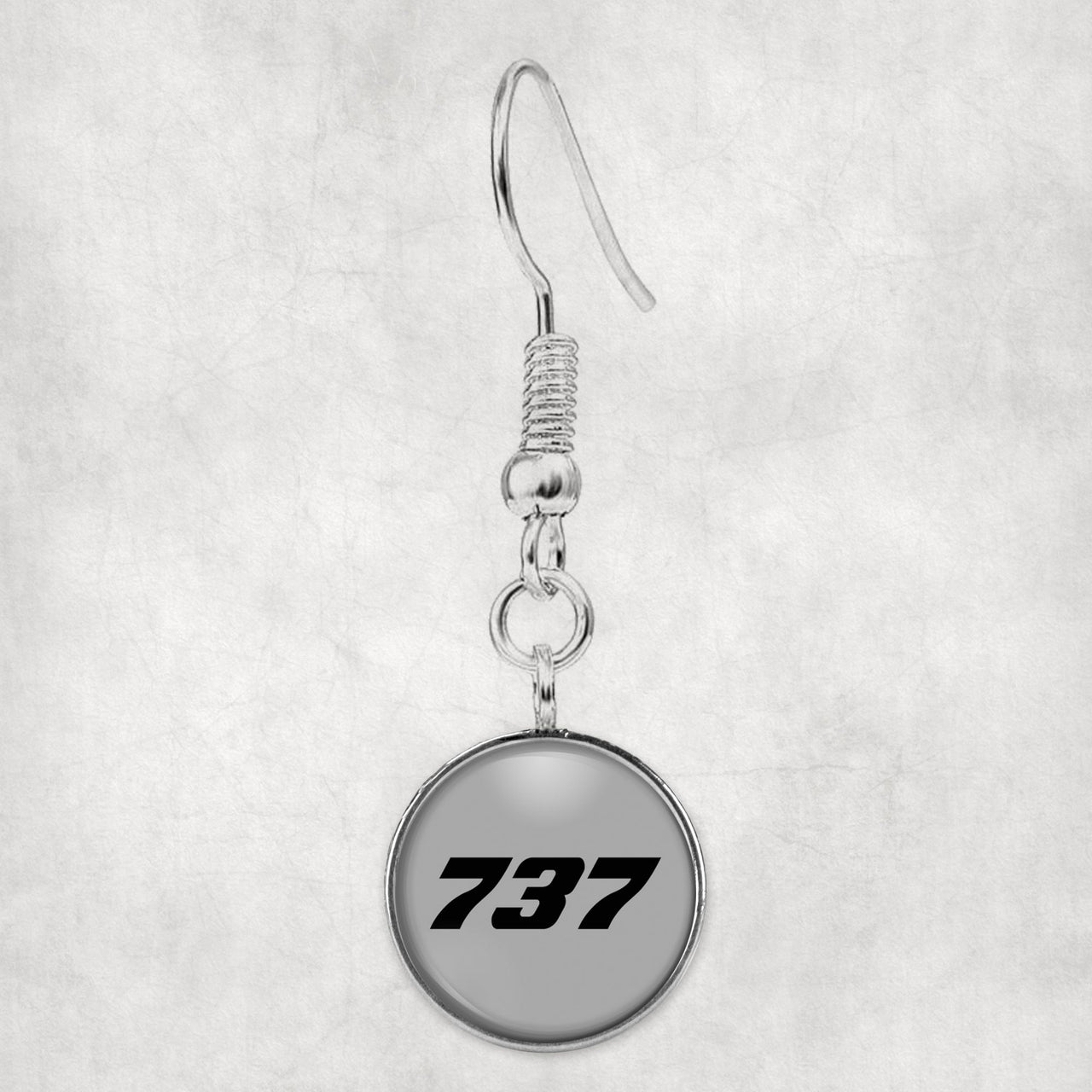 737 Flat Text Designed Earrings