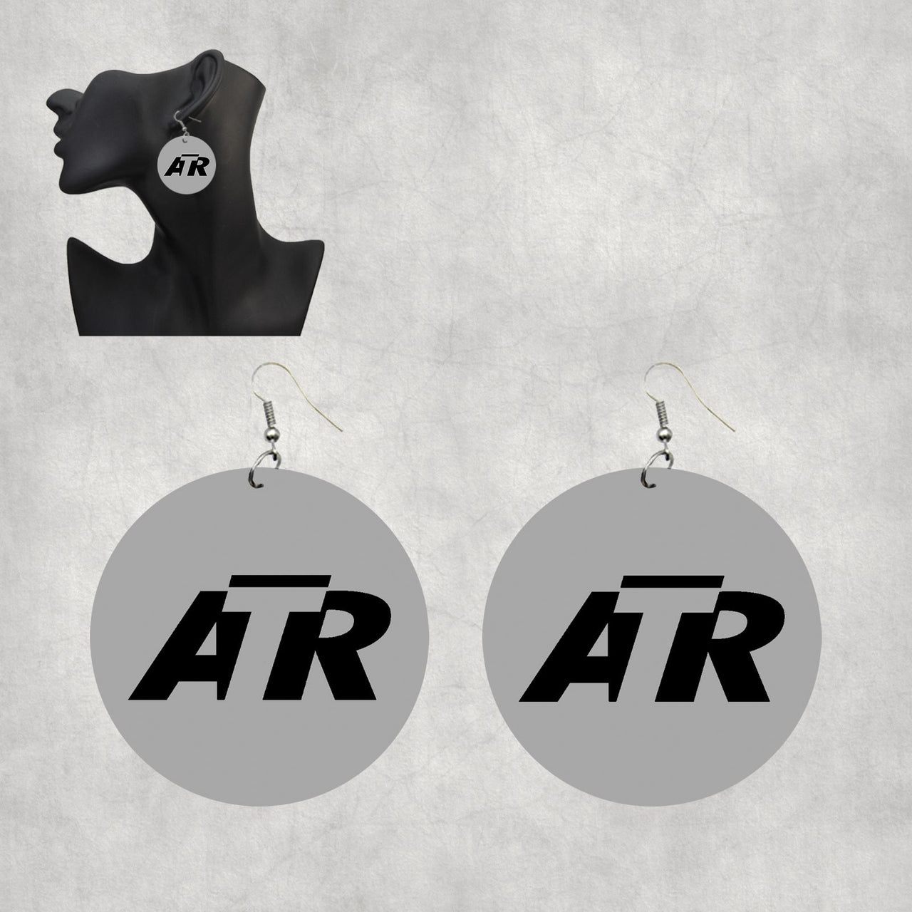 ATR & Text Designed Wooden Drop Earrings
