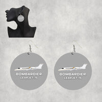 Thumbnail for The Bombardier Learjet 75 Designed Wooden Drop Earrings