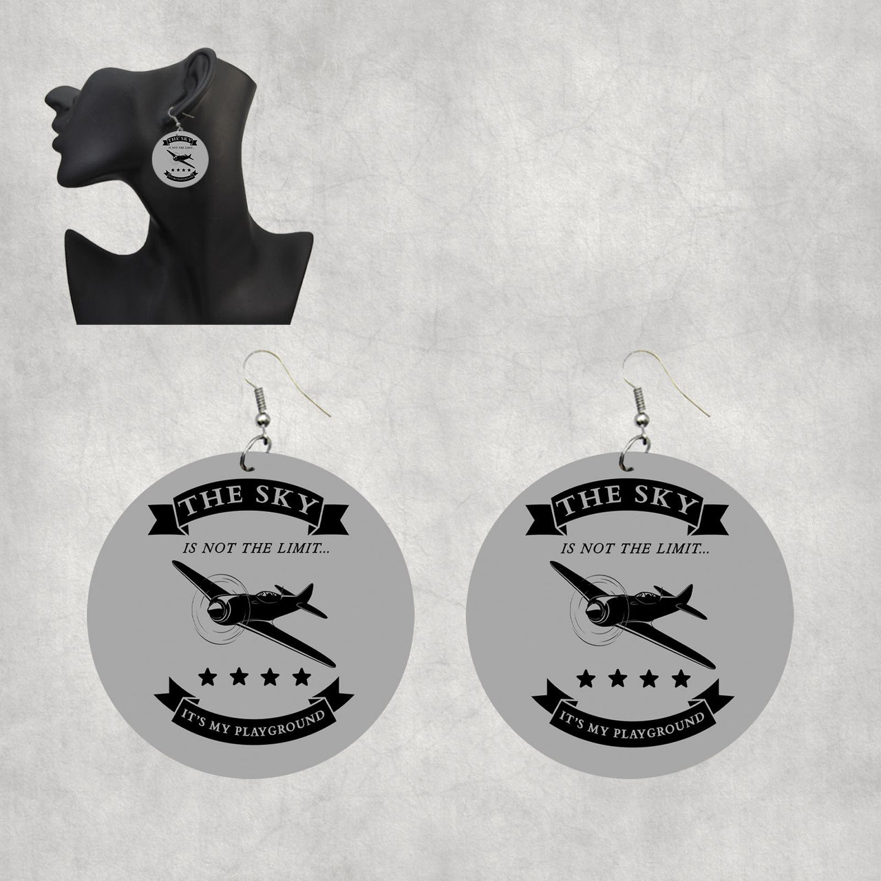 The Sky is not the limit, It's my playground Designed Wooden Drop Earrings