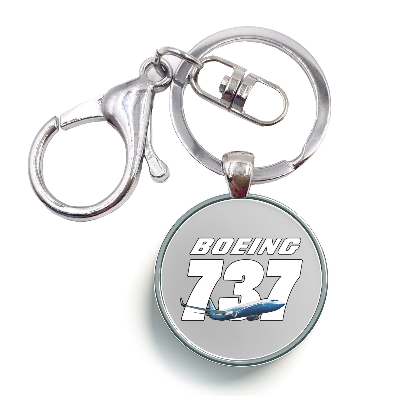 Super Boeing 737+Text Designed Circle Key Chains