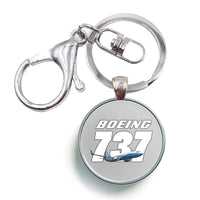 Thumbnail for Super Boeing 737+Text Designed Circle Key Chains