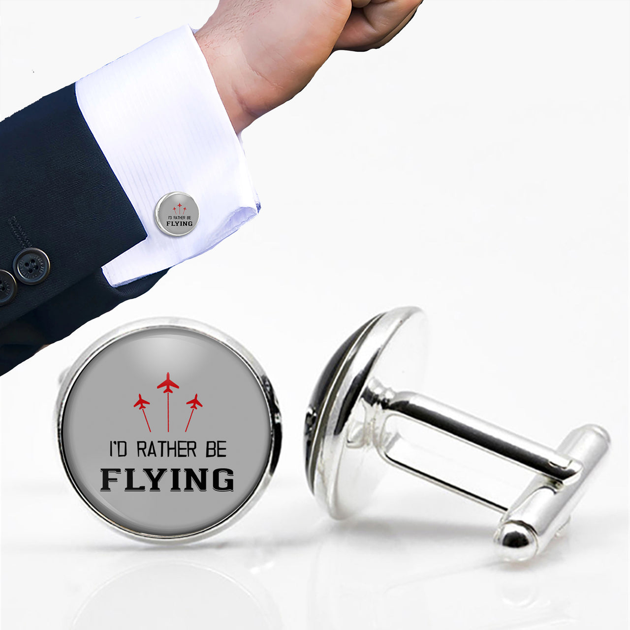 I'D Rather Be Flying Designed Cuff Links
