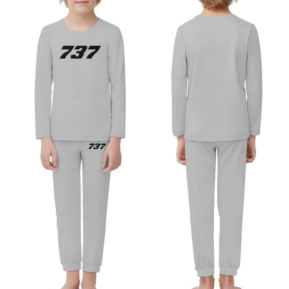 737 Flat Text Designed "Children" Pijamas