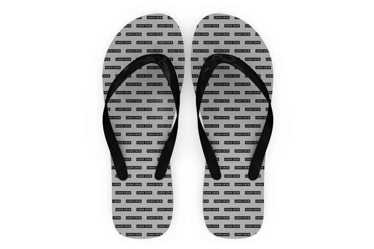 Cabin Crew Text Designed Slippers (Flip Flops)