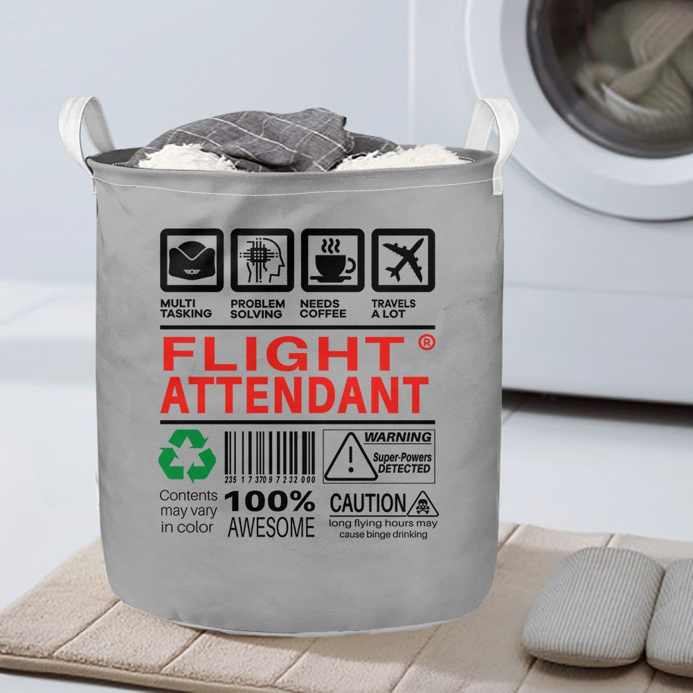 Flight Attendant Label Designed Laundry Baskets