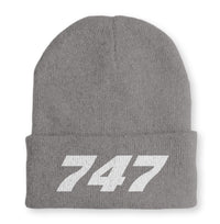 Thumbnail for 747 Flat Text Embroidered Beanies