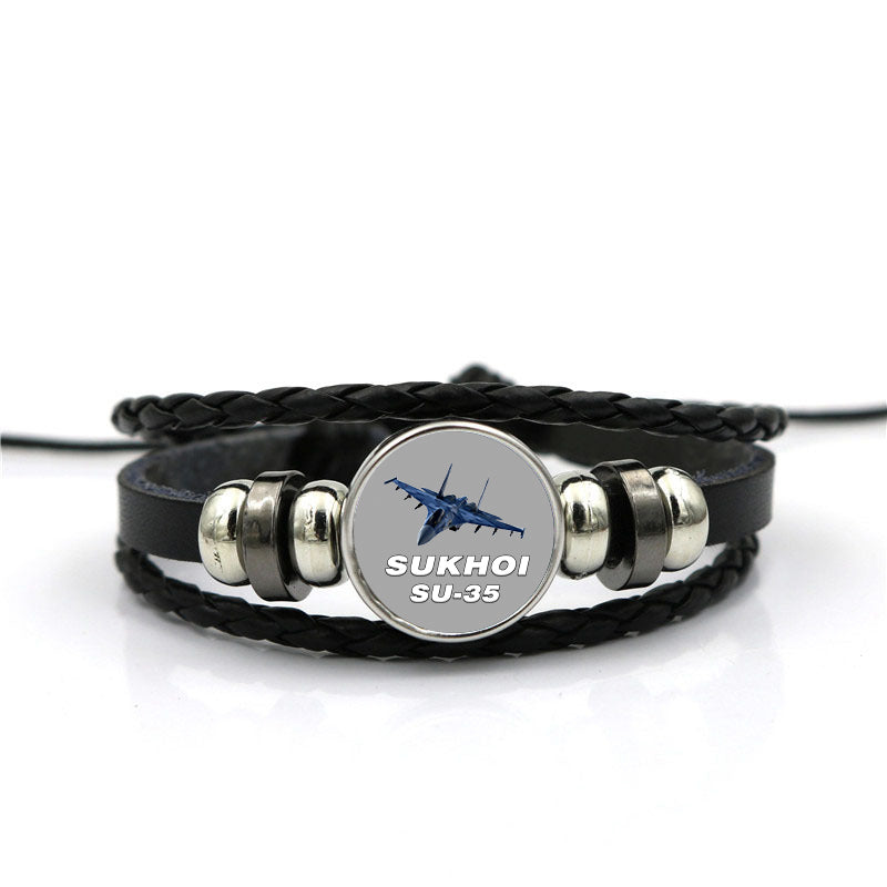 The Sukhoi SU-35 Designed Leather Bracelets