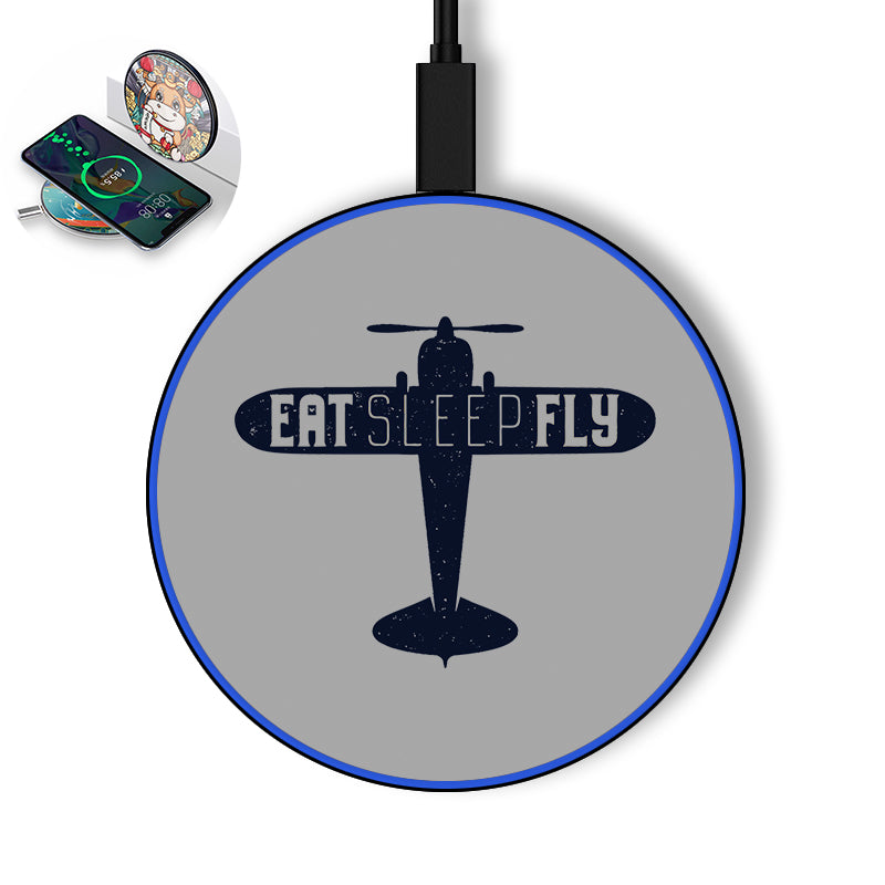 Eat Sleep Fly & Propeller Designed Wireless Chargers