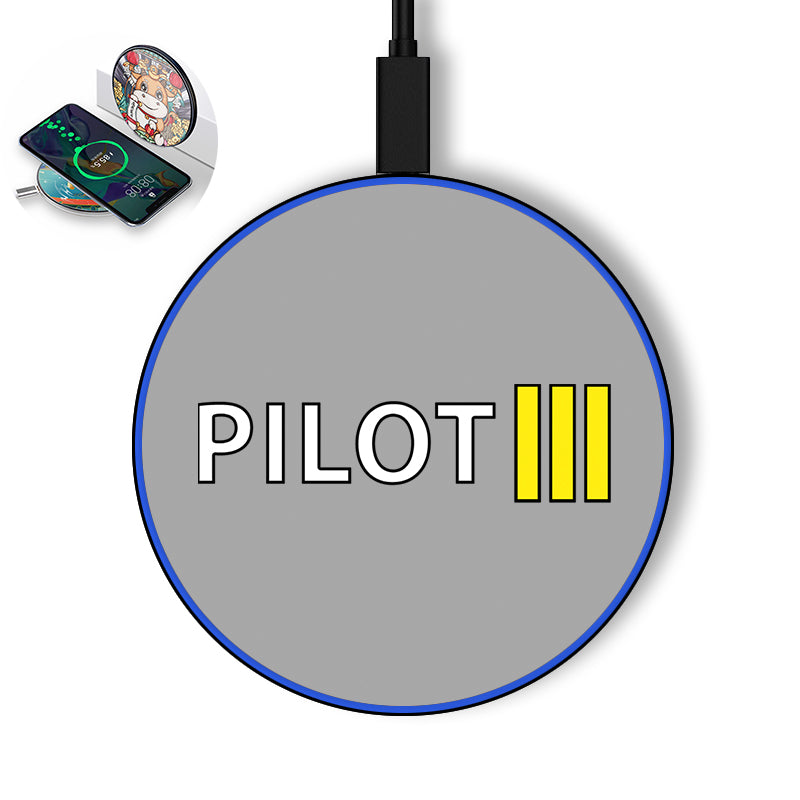 Pilot & Stripes (3 Lines) Designed Wireless Chargers
