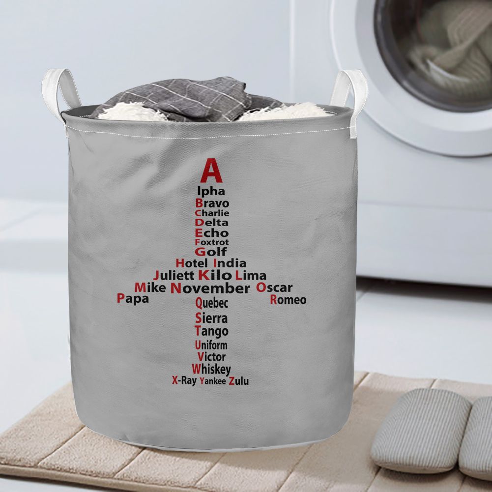 Airplane Shape Aviation Alphabet Designed Laundry Baskets