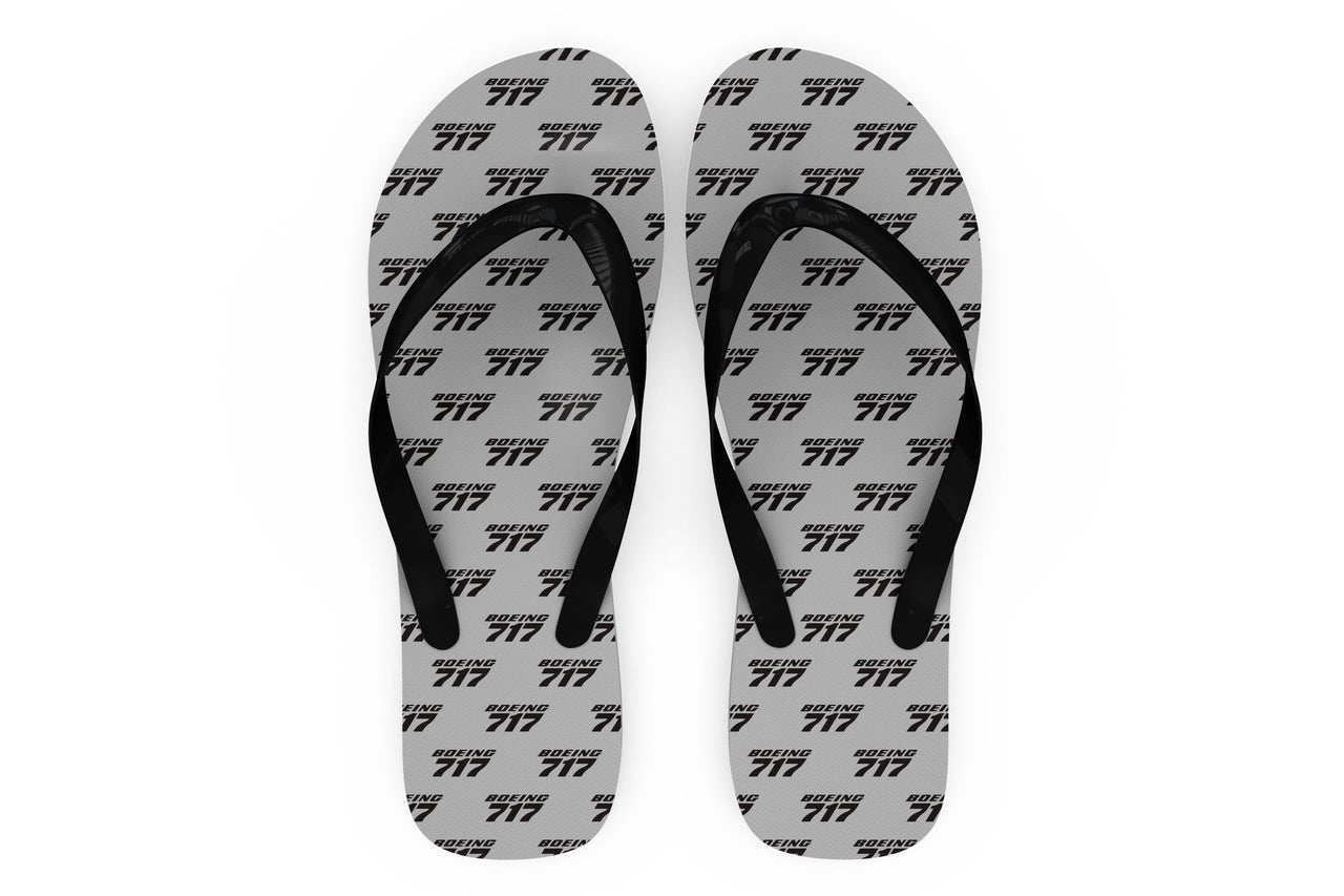 Boeing 717 & Text Designed Slippers (Flip Flops)
