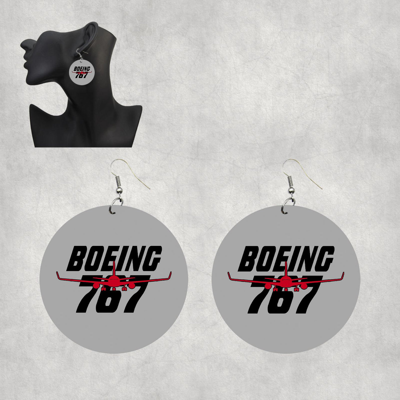 Amazing Boeing 767 Designed Wooden Drop Earrings