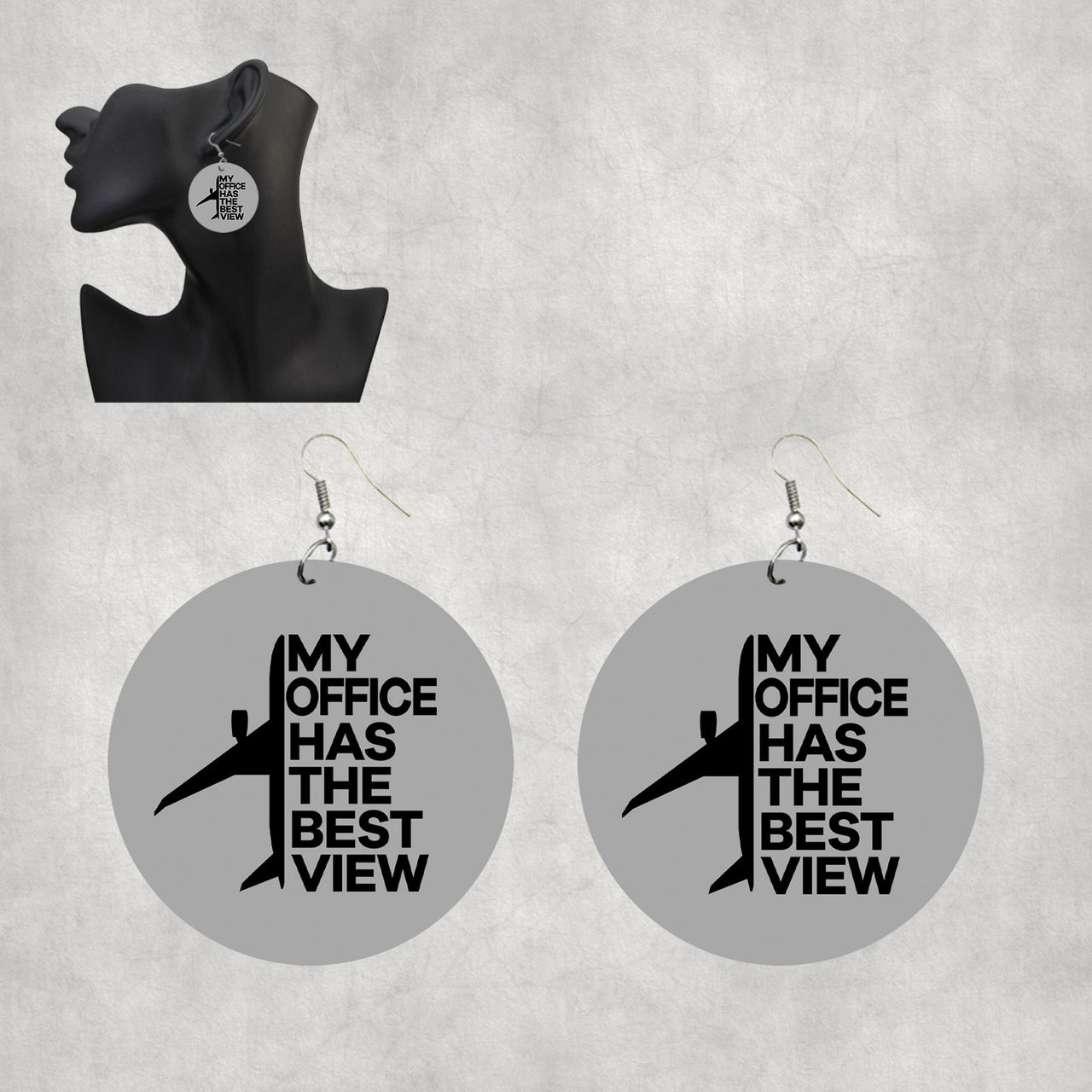 My Office Has The Best View Designed Wooden Drop Earrings