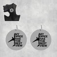Thumbnail for My Office Has The Best View Designed Wooden Drop Earrings