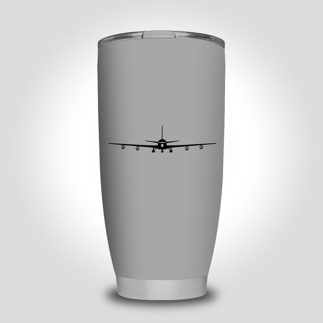 Boeing 707 Silhouette Designed Tumbler Travel Mugs