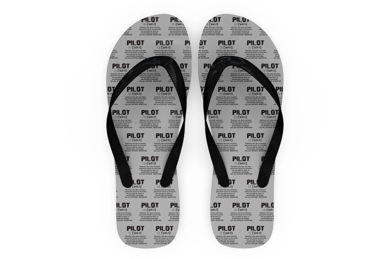 Pilot [Noun] Designed Slippers (Flip Flops)