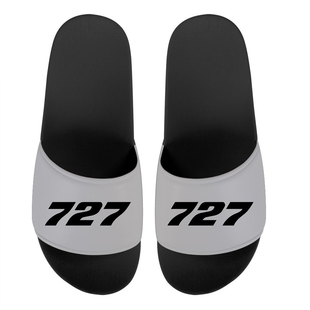 727 Flat Text Designed Sport Slippers