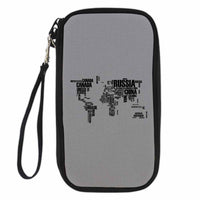 Thumbnail for World Map (Text) Designed Travel Cases & Wallets