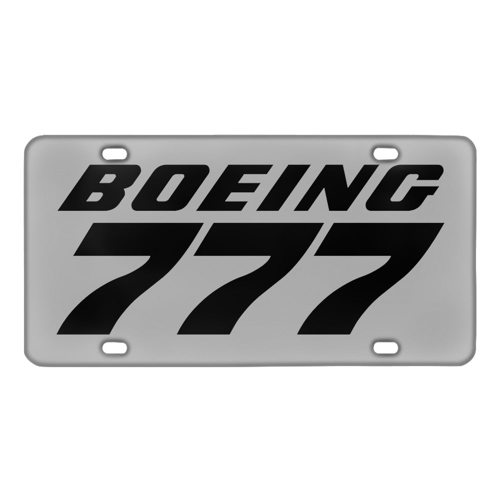 Boeing 777 & Text Designed Metal (License) Plates