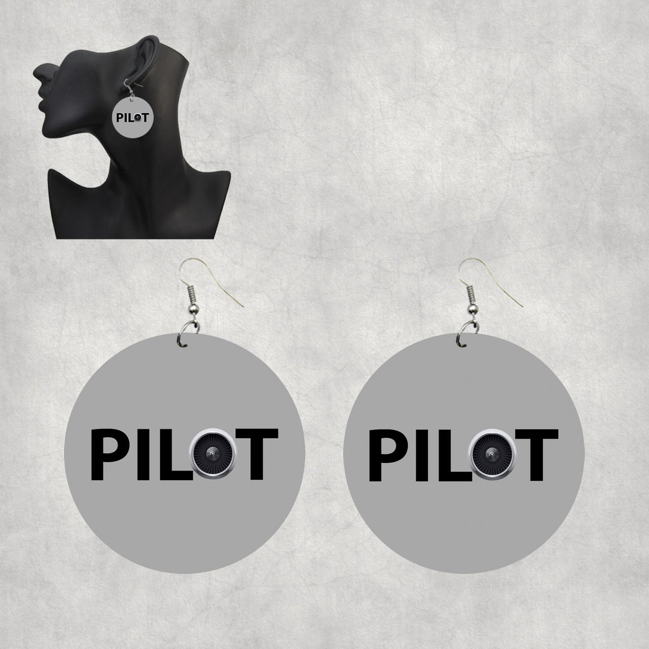 Pilot & Jet Engine Designed Wooden Drop Earrings