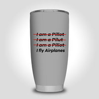 Thumbnail for I Fly Airplanes Designed Tumbler Travel Mugs