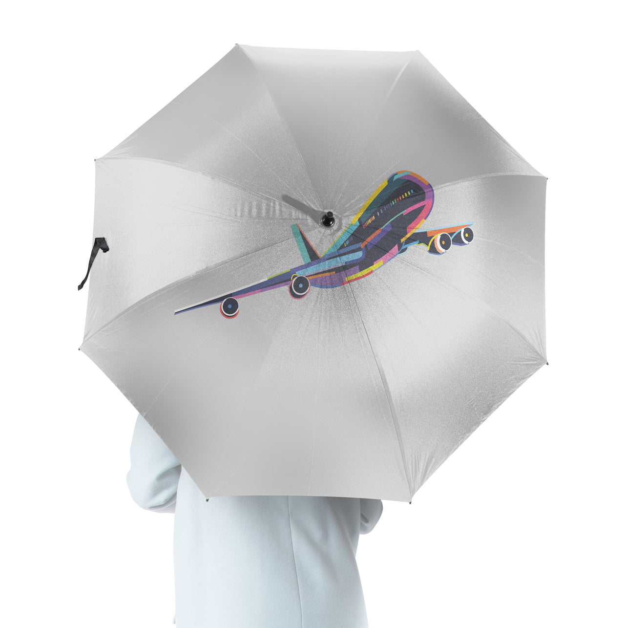 Multicolor Airplane Designed Umbrella