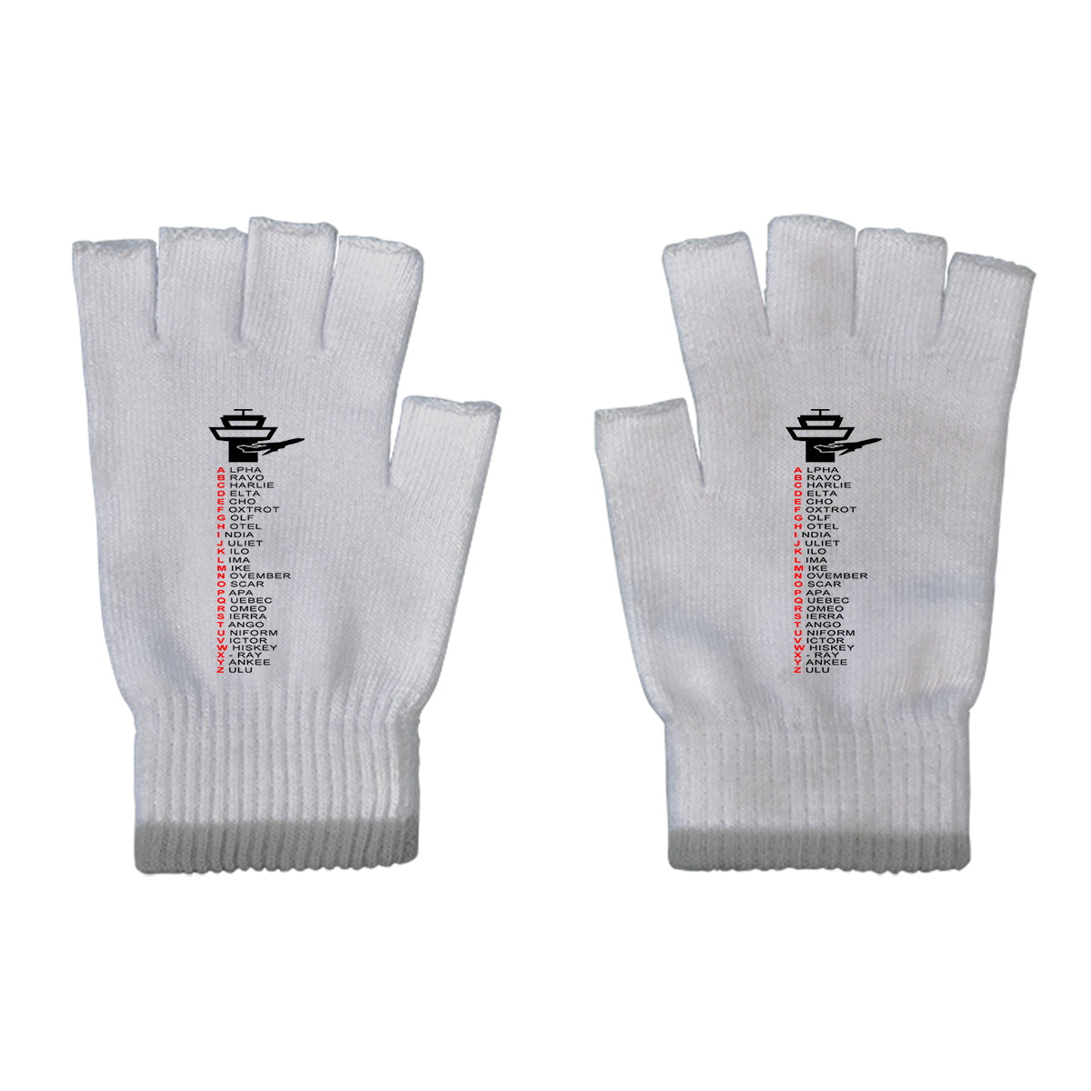 Aviation Alphabet Designed Cut Gloves