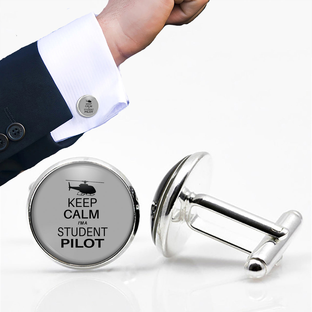 Student Pilot (Helicopter) Designed Cuff Links