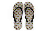 Thumbnail for Flat Colourful 747 Designed Slippers (Flip Flops)