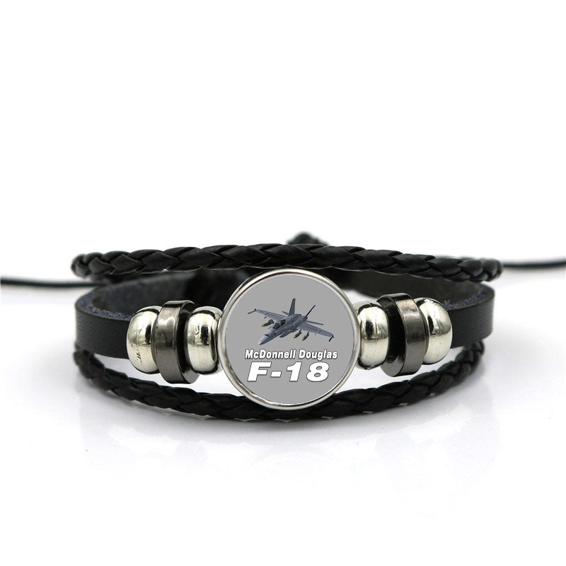 The McDonnell Douglas F18 Designed Leather Bracelets
