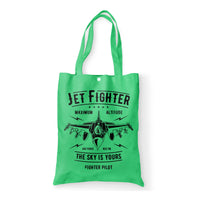 Thumbnail for Jet Fighter - The Sky is Yours Designed Tote Bags