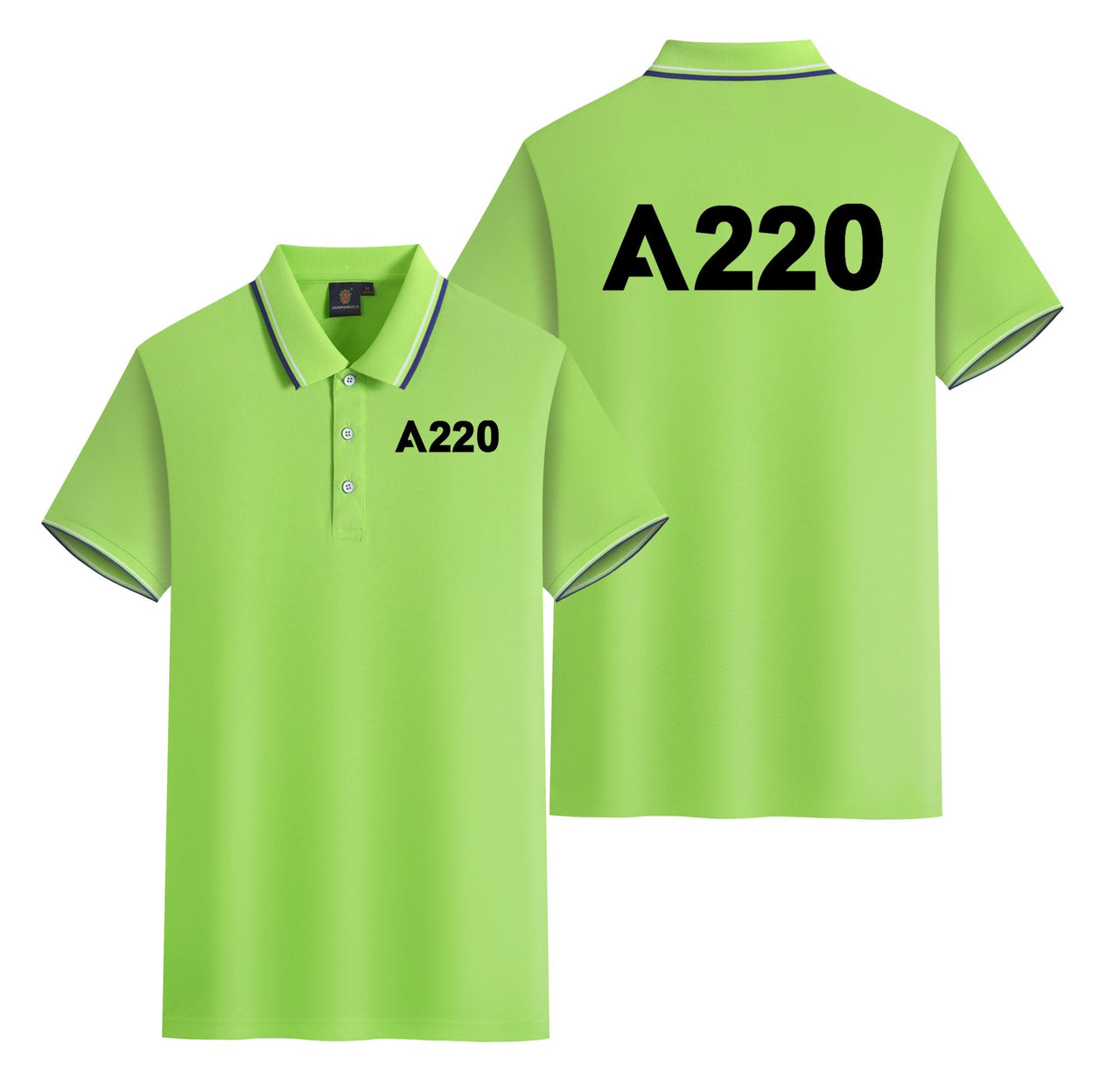 A220 Flat Text Designed Stylish Polo T-Shirts (Double-Side)